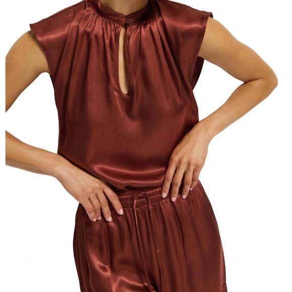 NEW NATION LTD jeanne top in cinnamon - Picture 3 of 3